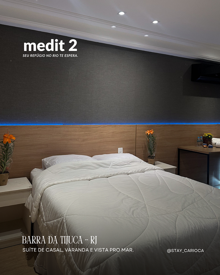 Suíte com Varanda e Vista Mar